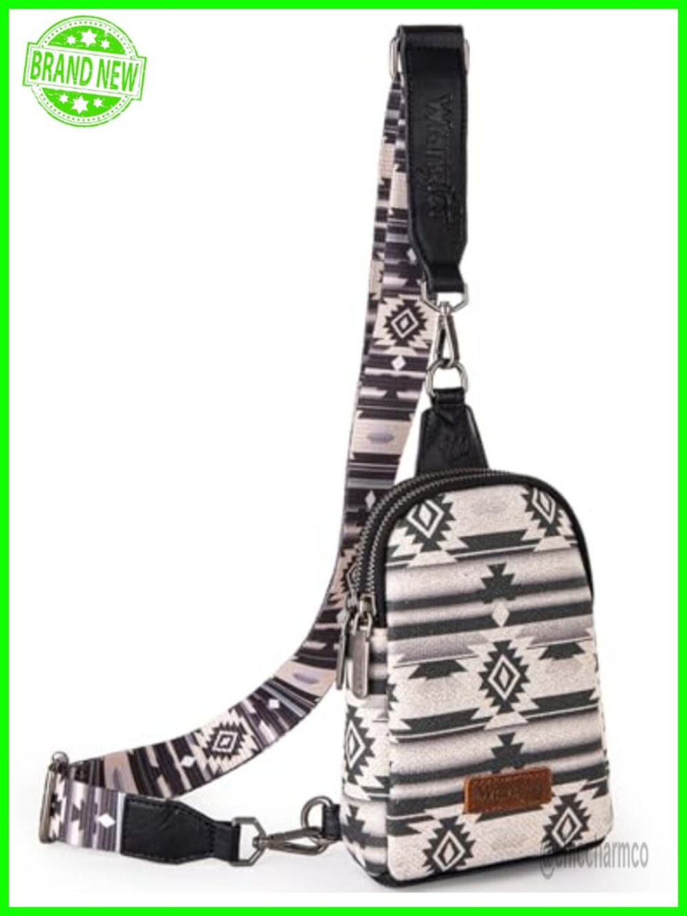 Cowhide Leather Crossbody Sling Bag Small Chest Bag Adjustable Strap